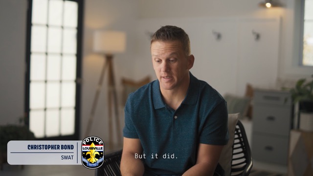 Screenshot of the Christopher Bond  Behind the Badge video.